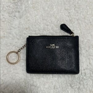 Coach Black Leather Key Holder